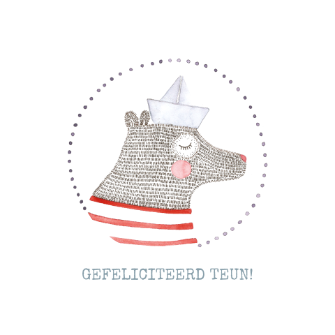 wenskaart met matroos beer