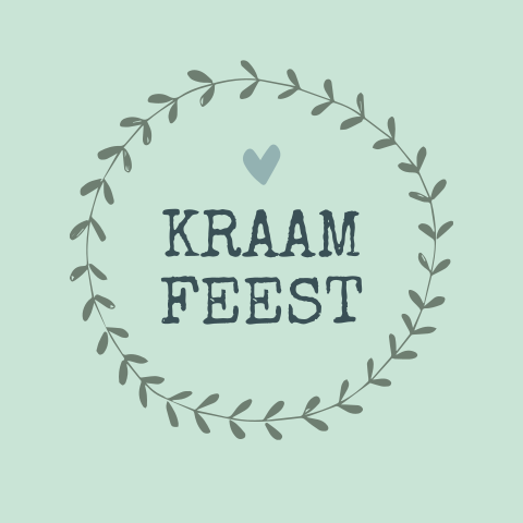 Kraamfeest kaartje met krans voor jongen
