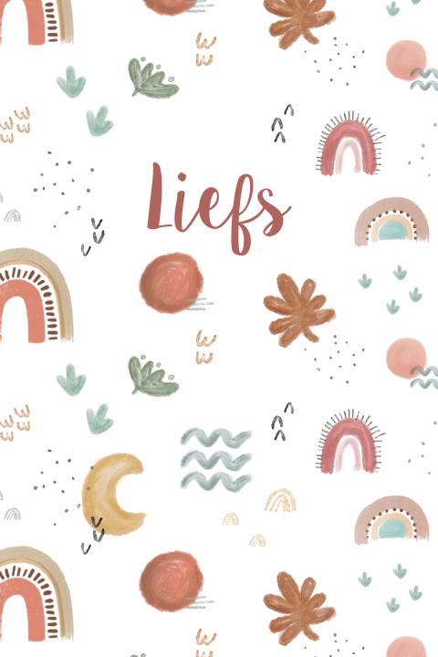 ansichtkaart regenbogen, zon en maan