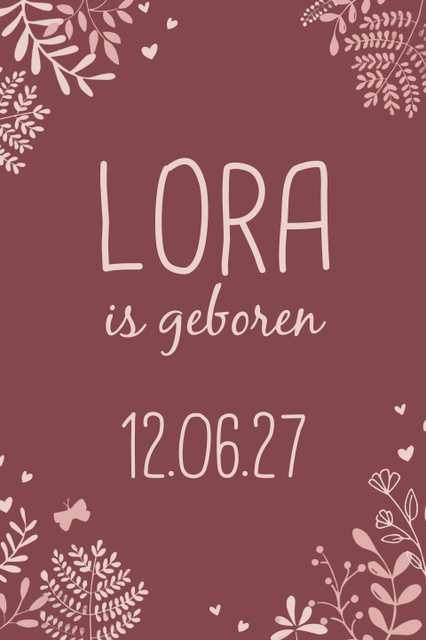 geboortebord botanisch vlinder