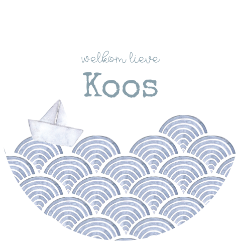 rond geboortekaartje met zee en boot-1