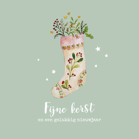 wenskaart met kerstsok
