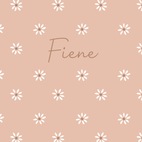lief geboortekaartje met witte bloemen