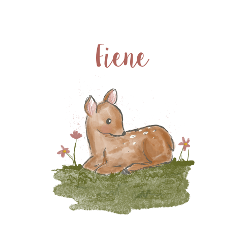 Geboortekaartje met hertje voor meisje