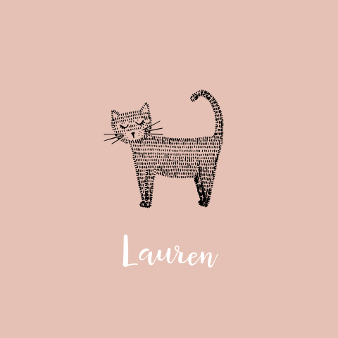 geboortekaartje voor meisje met een kat