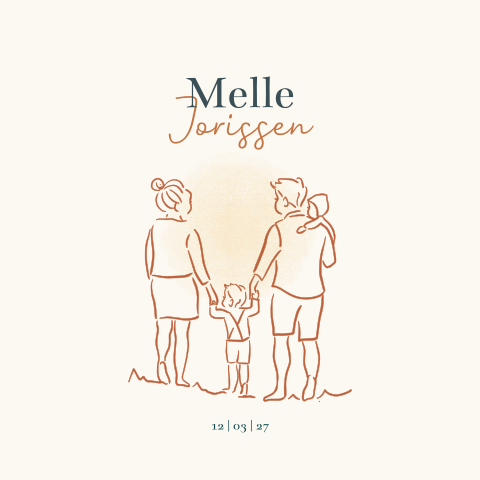 uniek geboortekaartje gezin baby tweede kindje