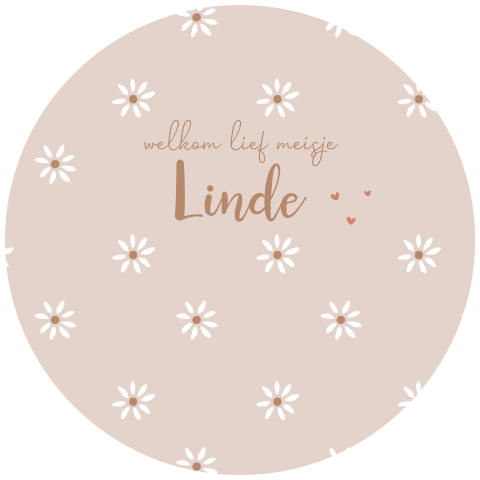 rond geboortekaartje bloemen