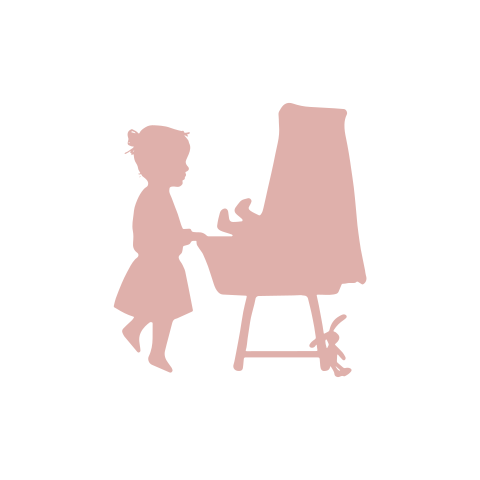 Sluitsticker silhouet wieg