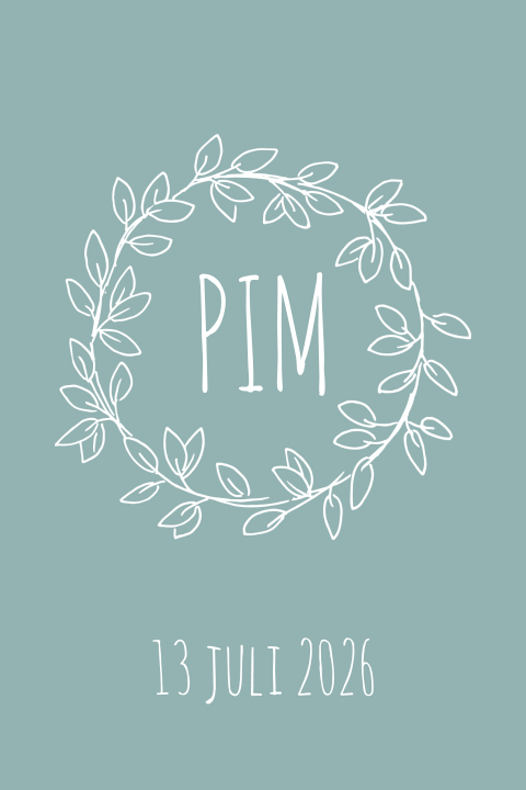 geboortebord jongen botanisch