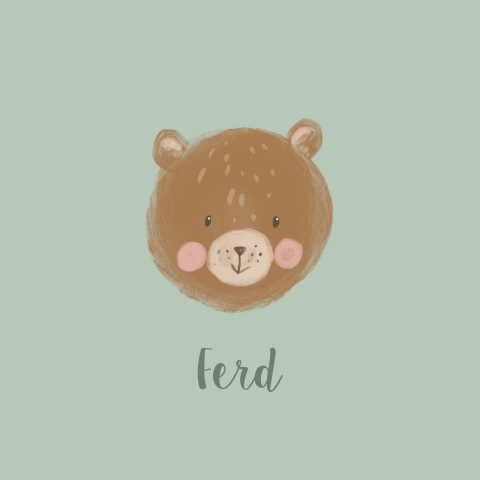 lief geboortekaartje jongen met teddybeer