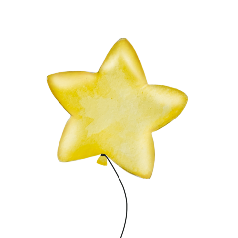 Sluitsticker ster ballon geel