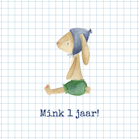 wenskaart jongen konijn verjaardag