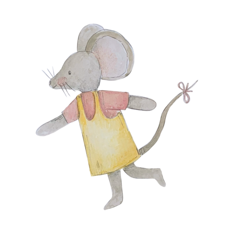 Sluitsticker muis pastel kleuren