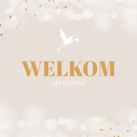 Felicitatie baby zakelijke wenskaart met ooievaar