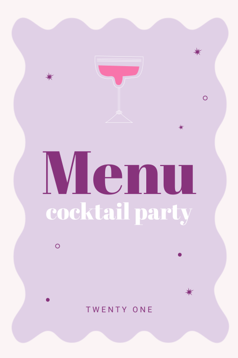 Menukaart 21 diner cocktail party