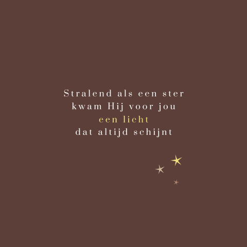 Rustige christelijke kerstkaart met goudfolie en ster