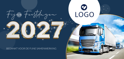 Transport en logistiek zakelijke kerstkaart met foto en logo