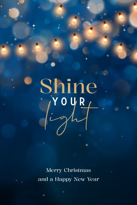 Shine your light christelijke kerstkaart