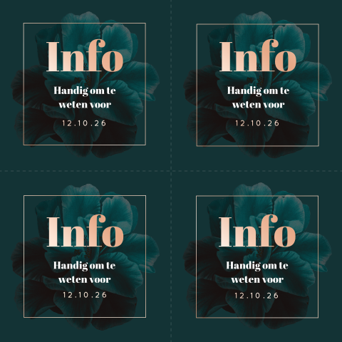 Extra informatiekaartje bij trouwkaart met foliedruk