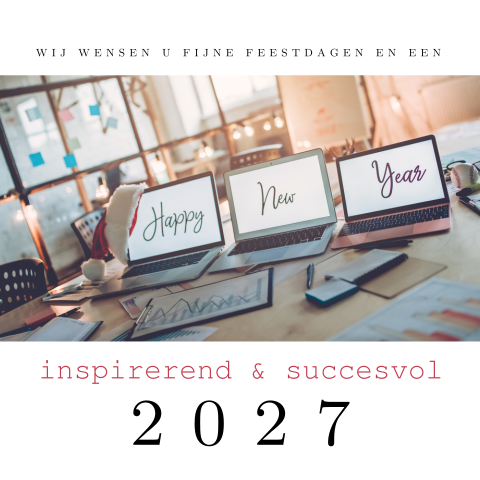 Zakelijke kerstkaart Happy New Year computers