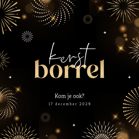 Uitnodiging zakelijke kerstborrel met vuurwerk