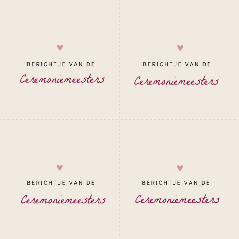 Extra informatiekaartje ceremoniemeesters