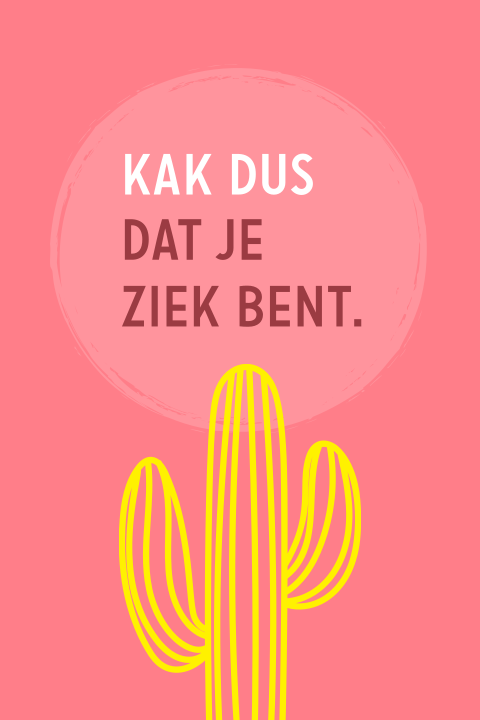 Kleurrijke beterschapskaart met een cactus