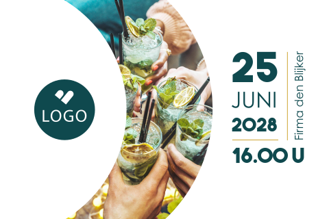 Zakelijke uitnodiging voor zomerborrel met foto en logo