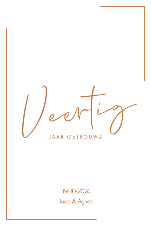Bijzondere jubileumuitnodiging 40 jaar getrouwd met hartje uitsnede