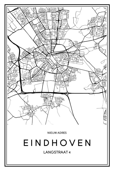 Trendy verhuiskaart met plattegrond van Eindhoven