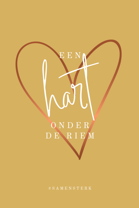 Samen sterk kaart met hart onder de riem