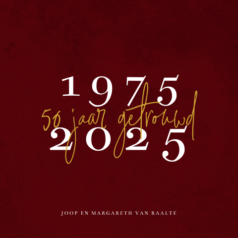 Uitnodiging 50 jaar getrouwd met jaartal