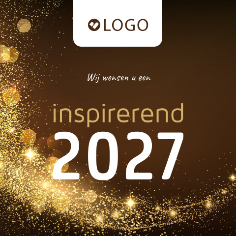 Inspirerend 2027 kerstkaart zakelijk met glitters en logo