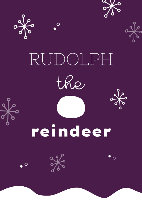 Rudolph rendier kerstkaart met doorkijkje rode neus