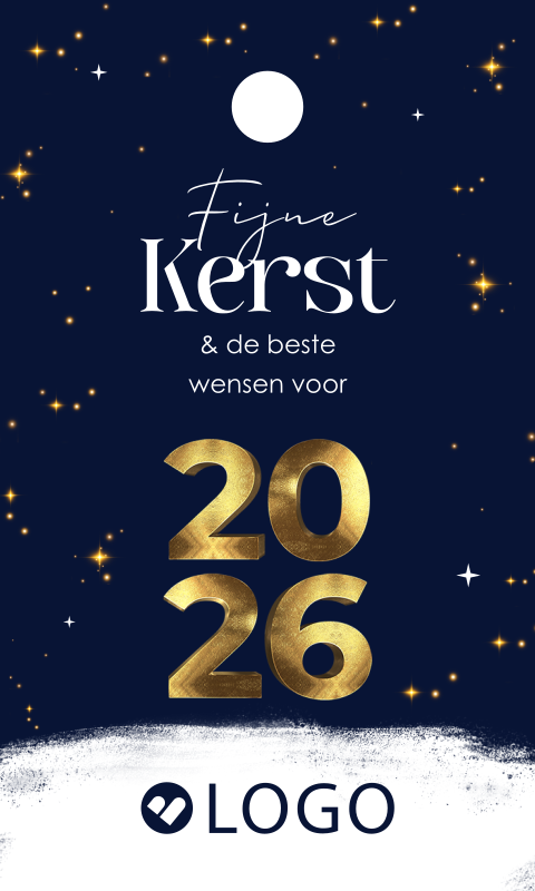 Kerst zakelijk labeltje met logo en goudlook (18 stuks)