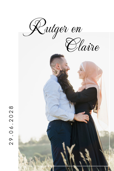 Trouwkaart Arabisch met foto