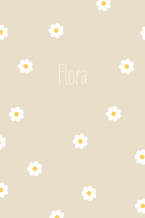 Rondhoek geboortekaartje met madeliefjes