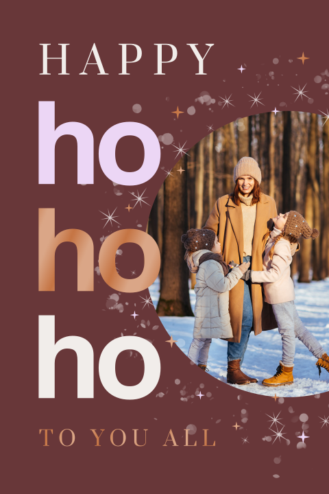 Hippe kerstkaart met foto en hoogglans
