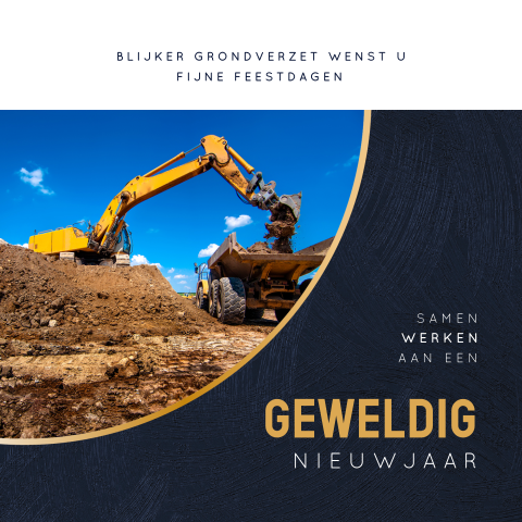 Infra en grondwerk zakelijke kerstkaart met foto