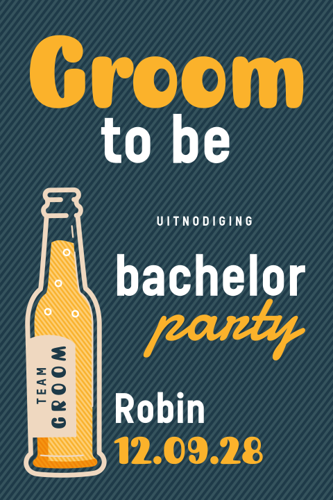 Groom to be uitnodiging bachelor party vrijgezellenfeest met bier