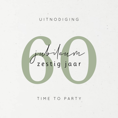 Typografische 60-jarig zakelijk jubileum uitnodiging duurzaam papier