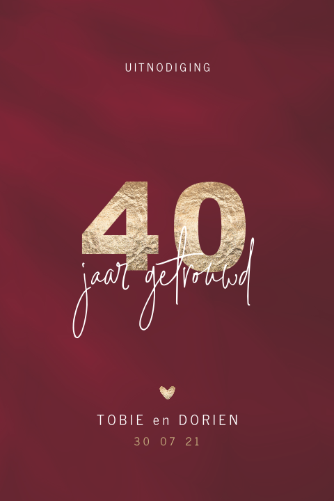 Stijlvolle robijnen huwelijk kaart