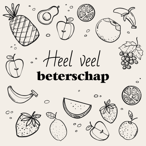 Zakelijke beterschapskaart met fruit