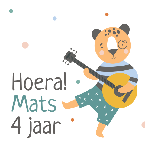 Labeltje voor traktatie of kinderfeestje met pantertje (per 16 stuks)