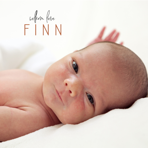 Geboortekaartje voor een jongen met foto