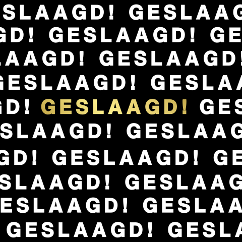Luxe geslaagd kaart met tekst en goudfolie