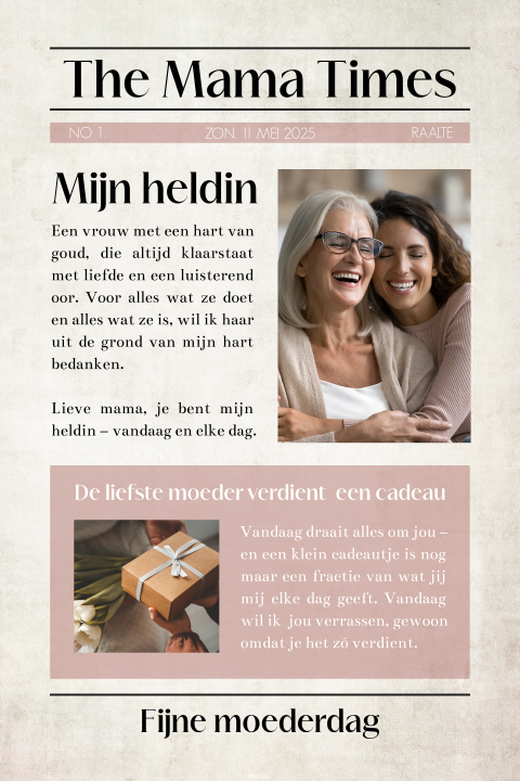The Mama Times Moederdag wenskaart met foto 