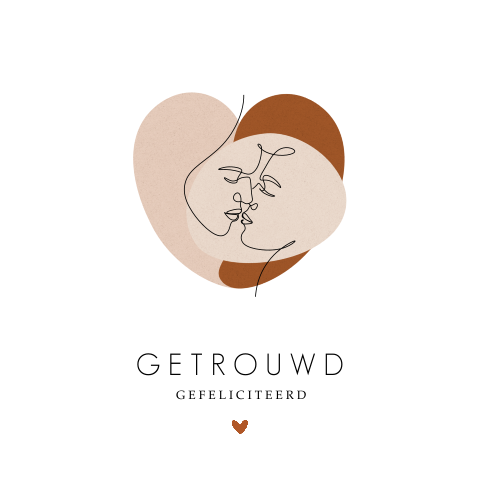 Felicitatie huwelijk met abstract hart en trendy kleuren