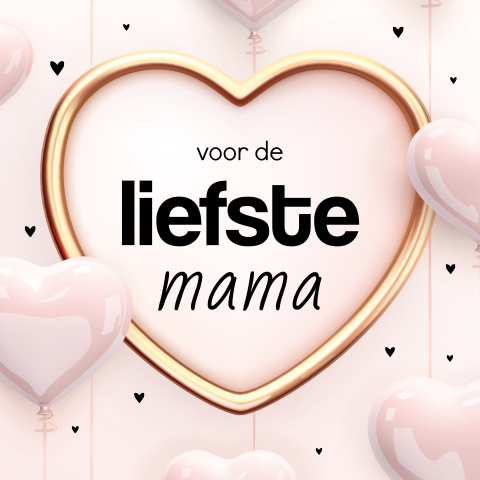 Kaart Moederdag met groot gouden hart