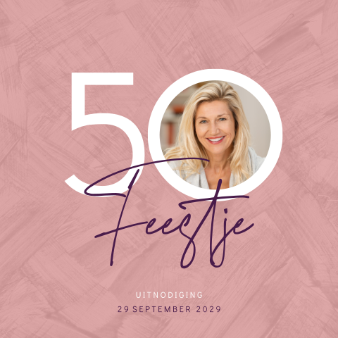 Verjaardag uitnodiging feestje 50 jaar met foto